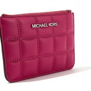 Michael Kors New Pink (dragonfruit) Quilted wallet/cardholder coinpouch